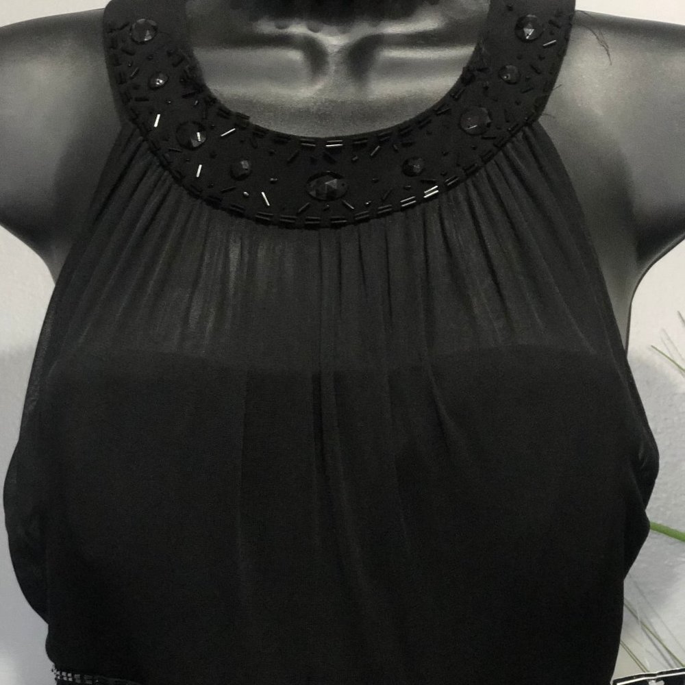 BLACK SHEER FREE FLOWING PARTY DRESS